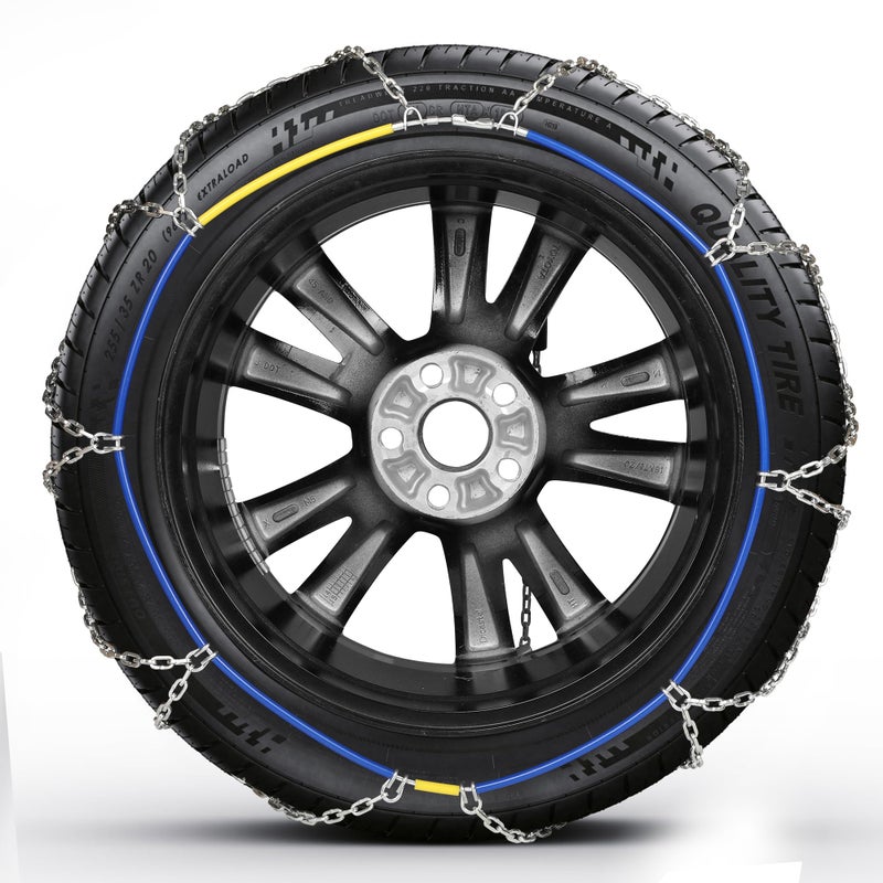 COCO BIRD Snow Chains, Wear-Resistant High Carbon Steel Anti Slip Tire Chain for Passenger Cars, Pickups, and SUVs, Set of 2 (KN100) - Image 3